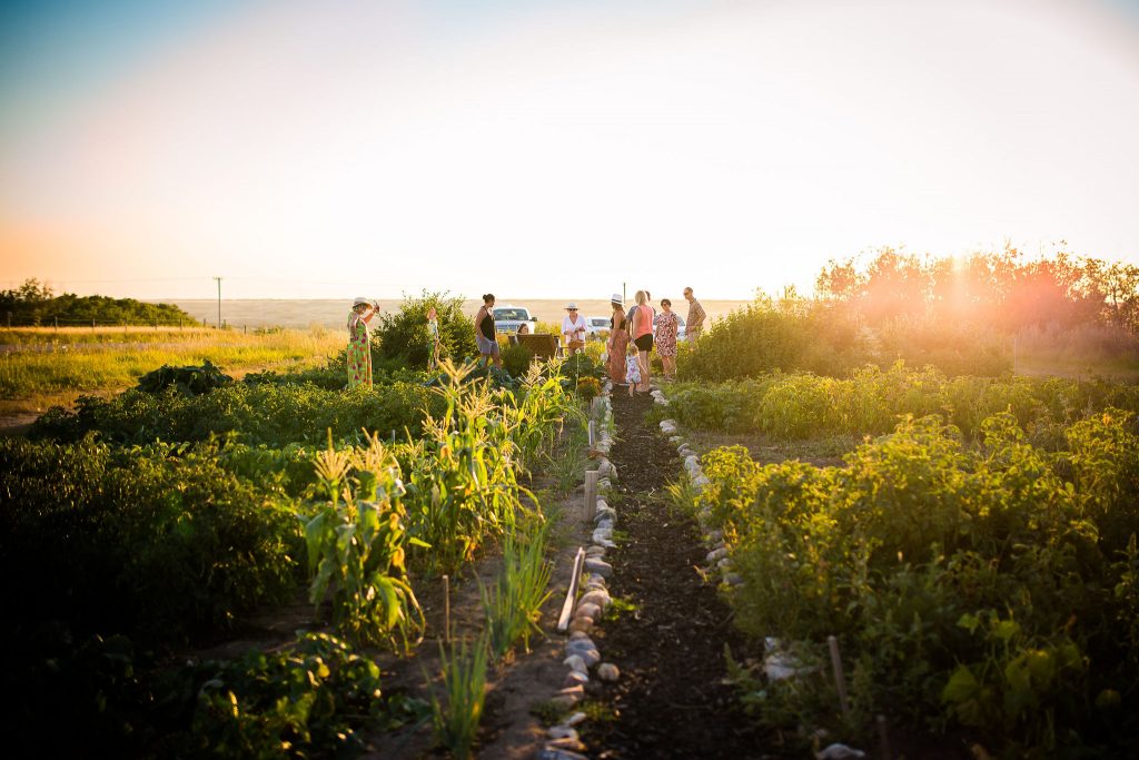 Sarilia neighbours in community garden 